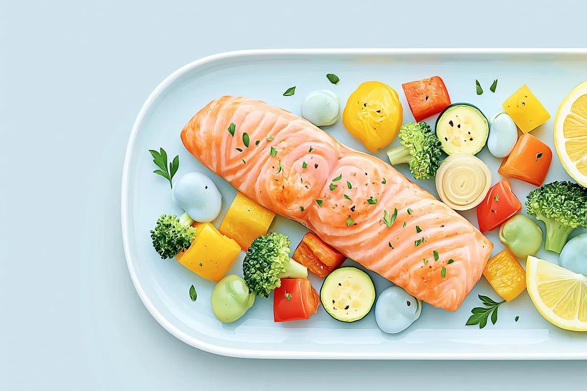 Baked Salmon with Roasted Vegetables